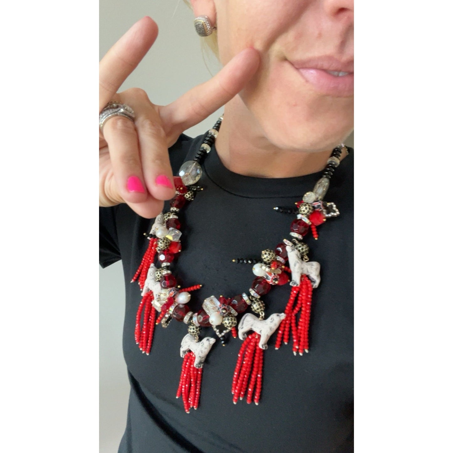 Taylor Tassel Necklace in Red Wolf