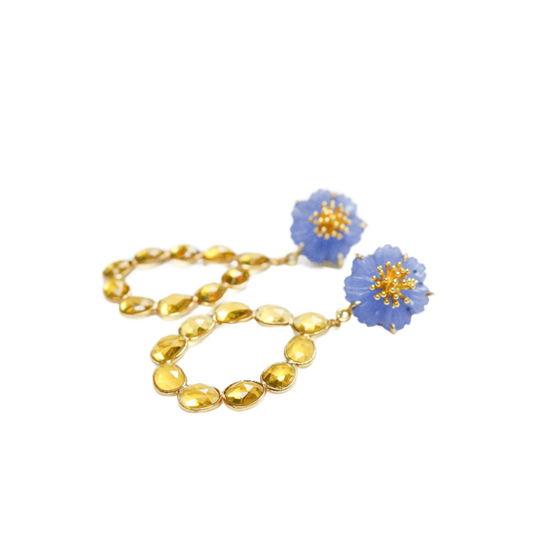 Cornflower Citrine Gemstone Earring