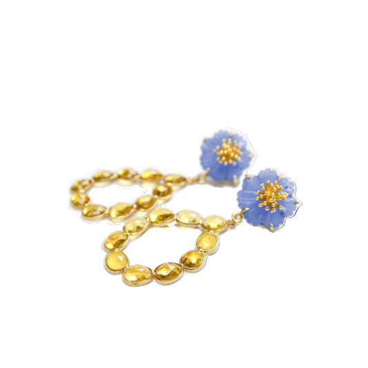 Cornflower Citrine Gemstone Earring