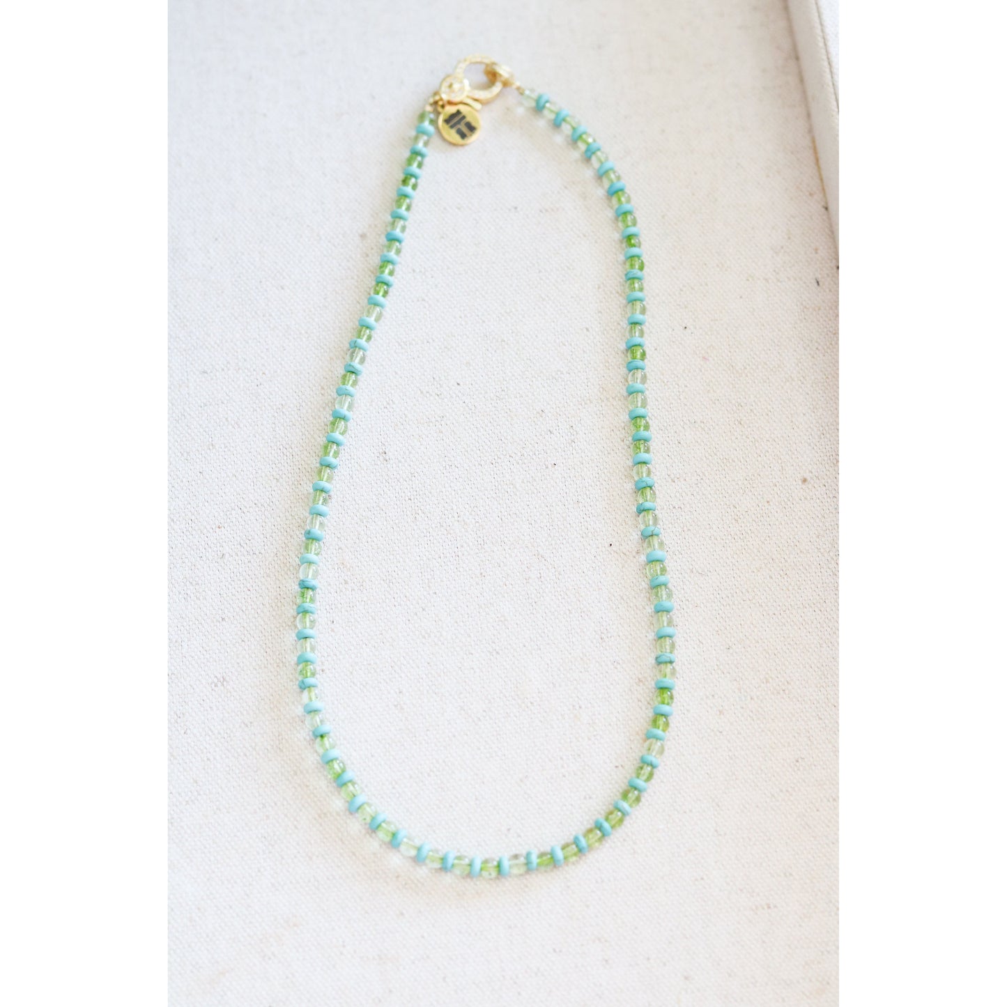 Green Glass + Howlite Strand Necklace