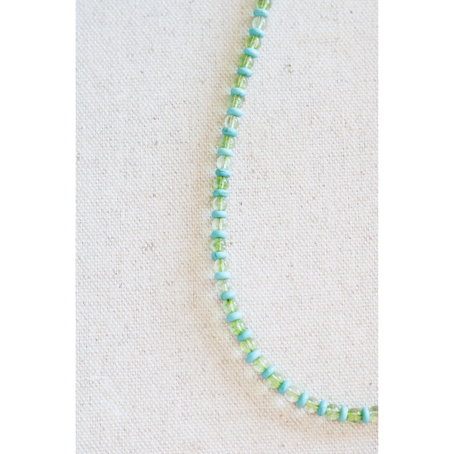 Green Glass + Howlite Strand Necklace