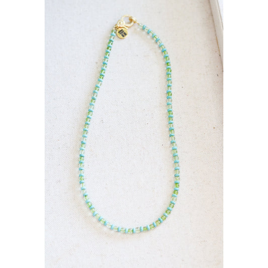 Green Glass + Howlite Strand Necklace