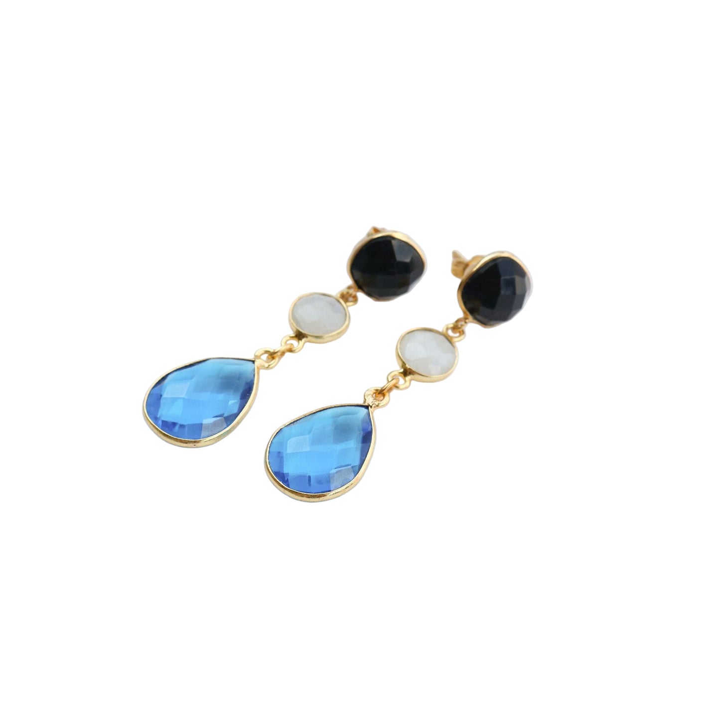 The Prowl Onyx + Blue Topaz Gemstone Earring