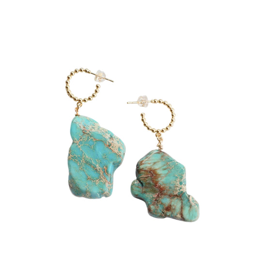 Beaded Jasper Huggie