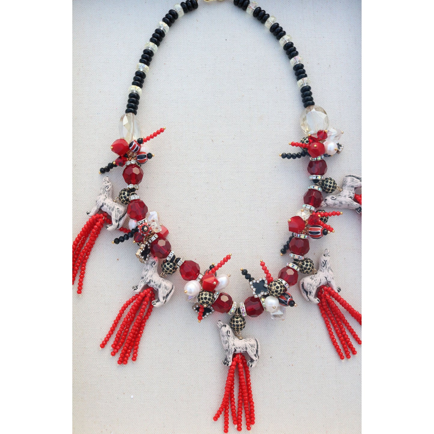 Taylor Tassel Necklace in Red Wolf