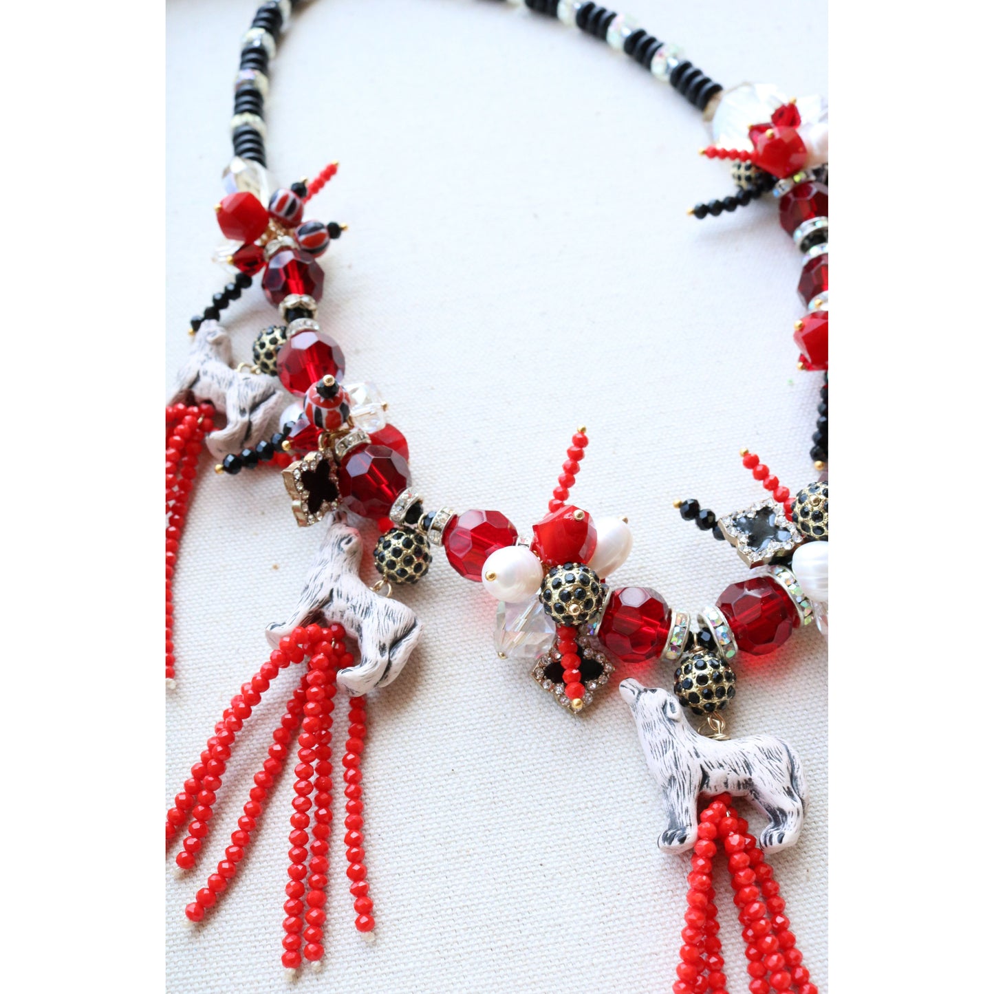 Taylor Tassel Necklace in Red Wolf