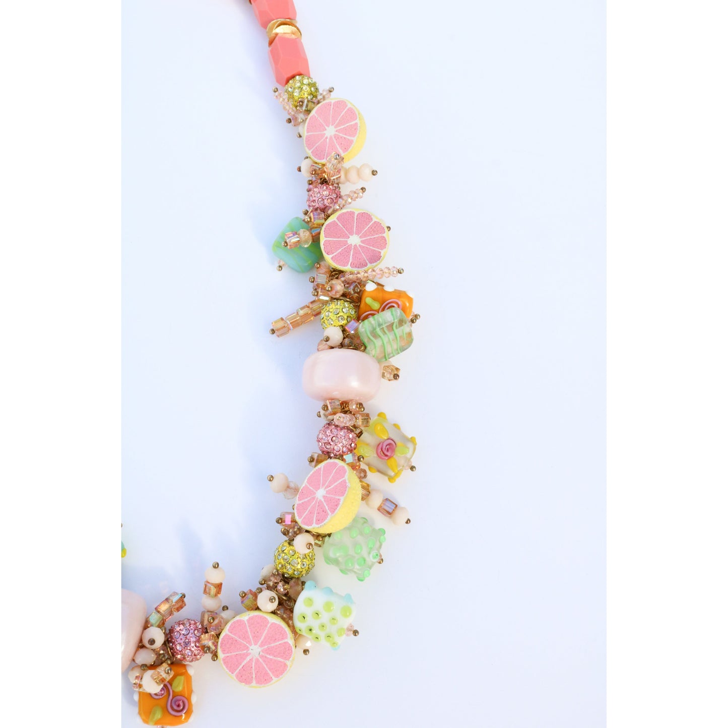 Grapefruits Beaded Statement Necklace