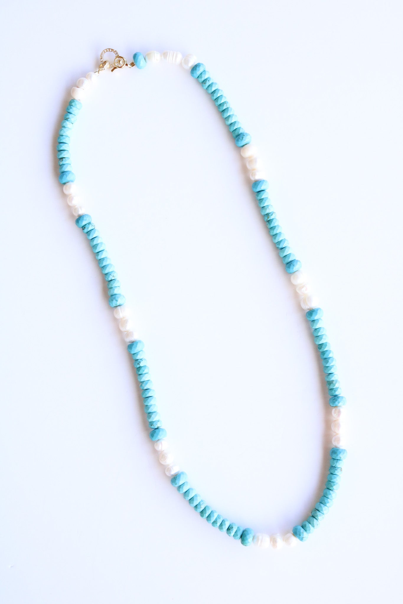 Howlite + Pearl Long Necklace