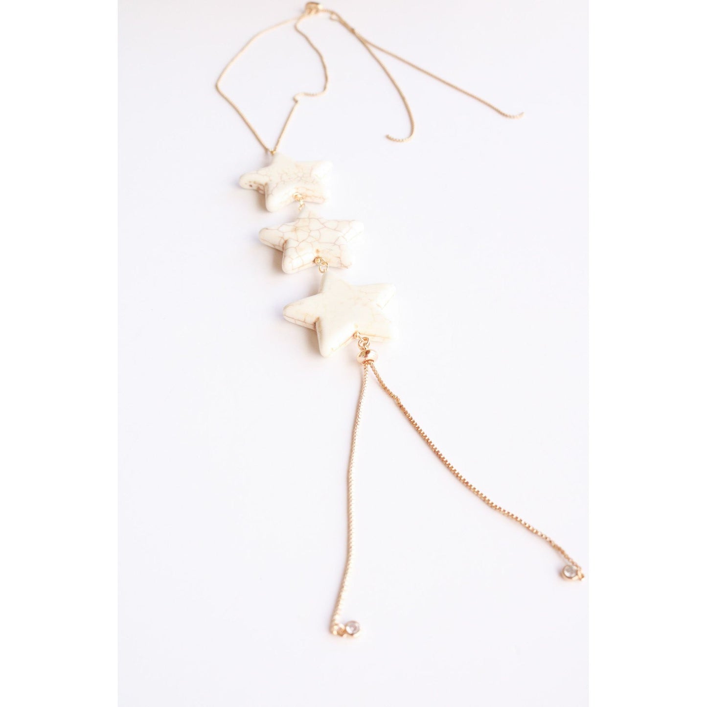 Three Star Howlite Bolo Necklace