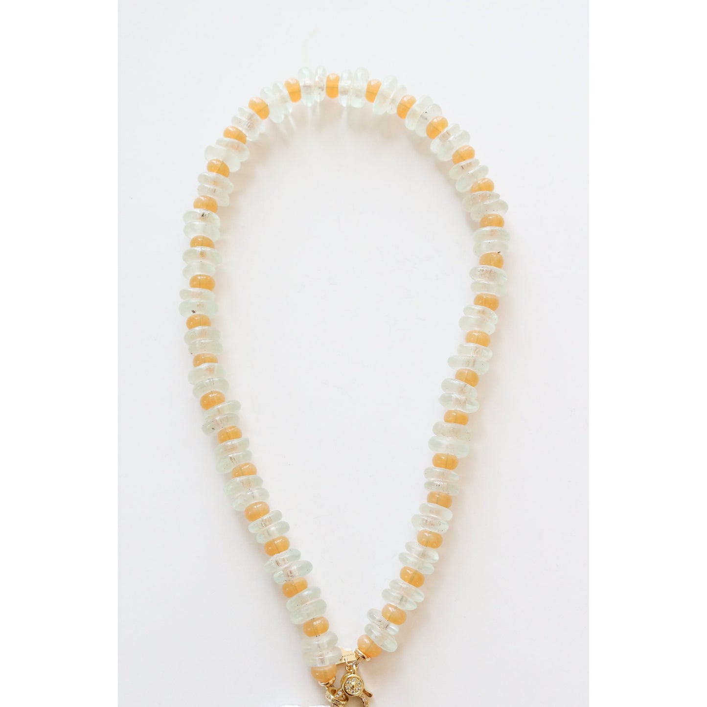 African Glass + Peach Glass Necklace