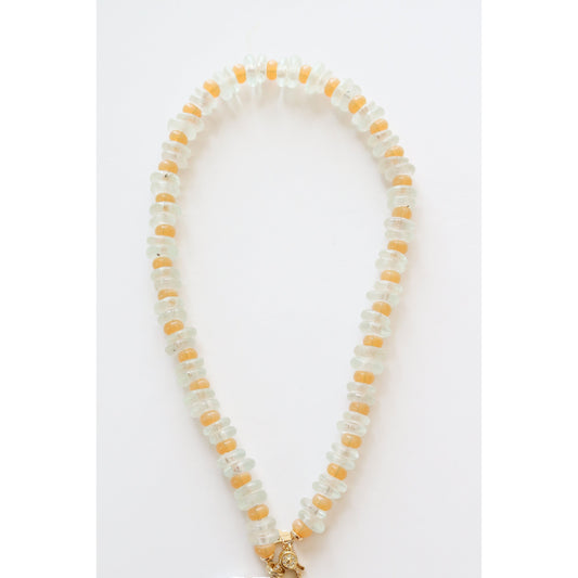 African Glass + Peach Glass Necklace