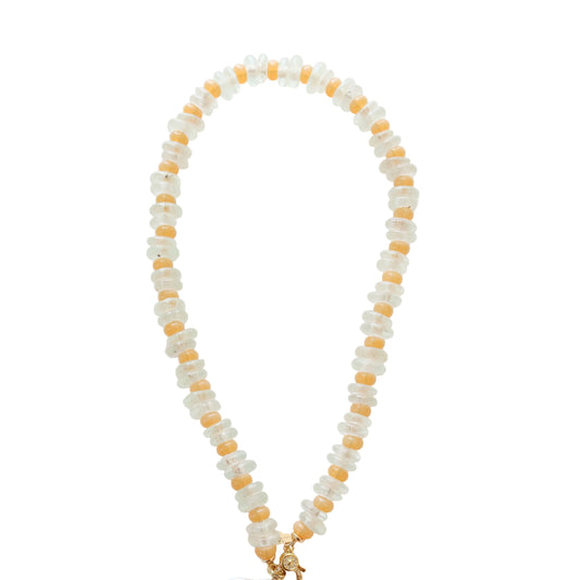 African Glass + Peach Glass Necklace