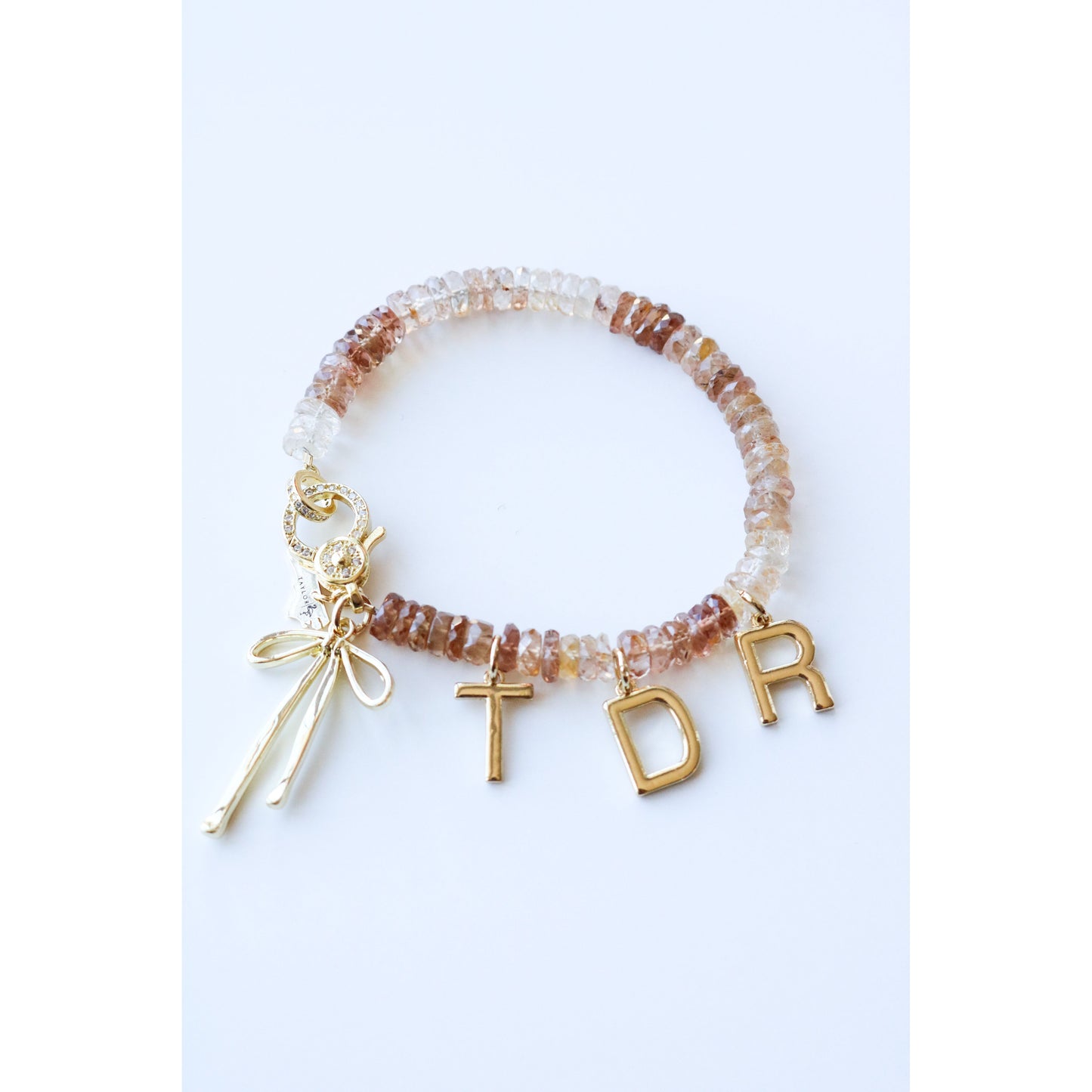 Imperial Topaz Beaded Bow Charm Bracelet