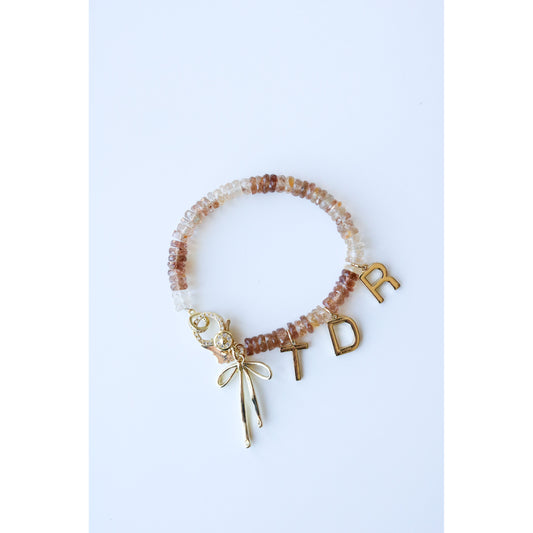 Imperial Topaz Beaded Bow Charm Bracelet