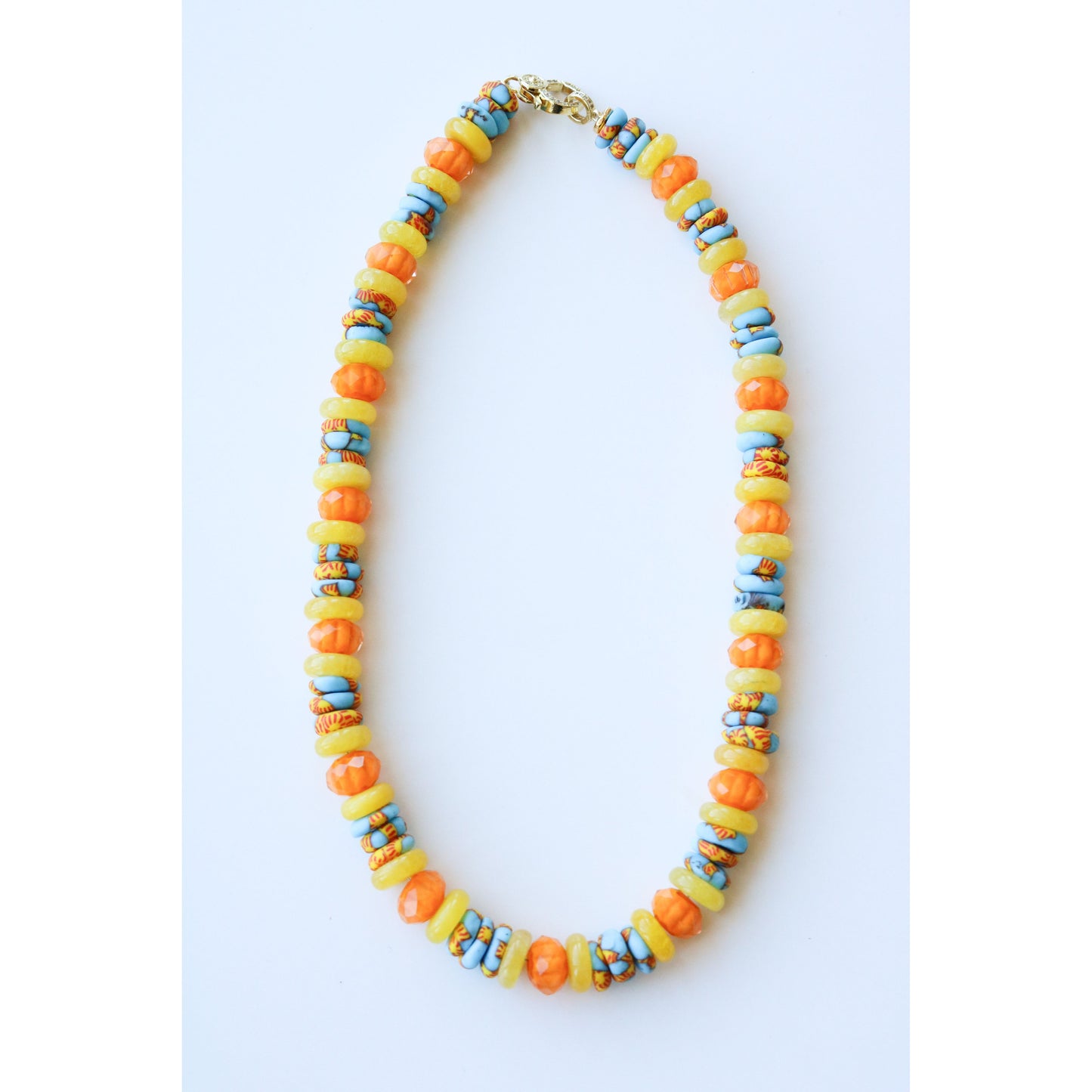 Fused Ghanaian Glass Chalcedony Necklace