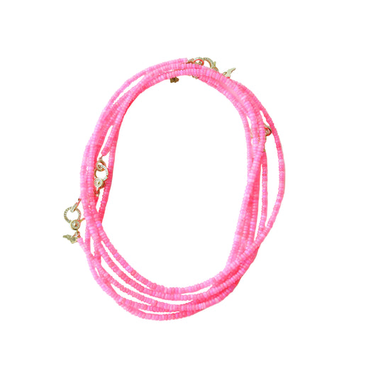 Neon Pink Fire Opal Necklace