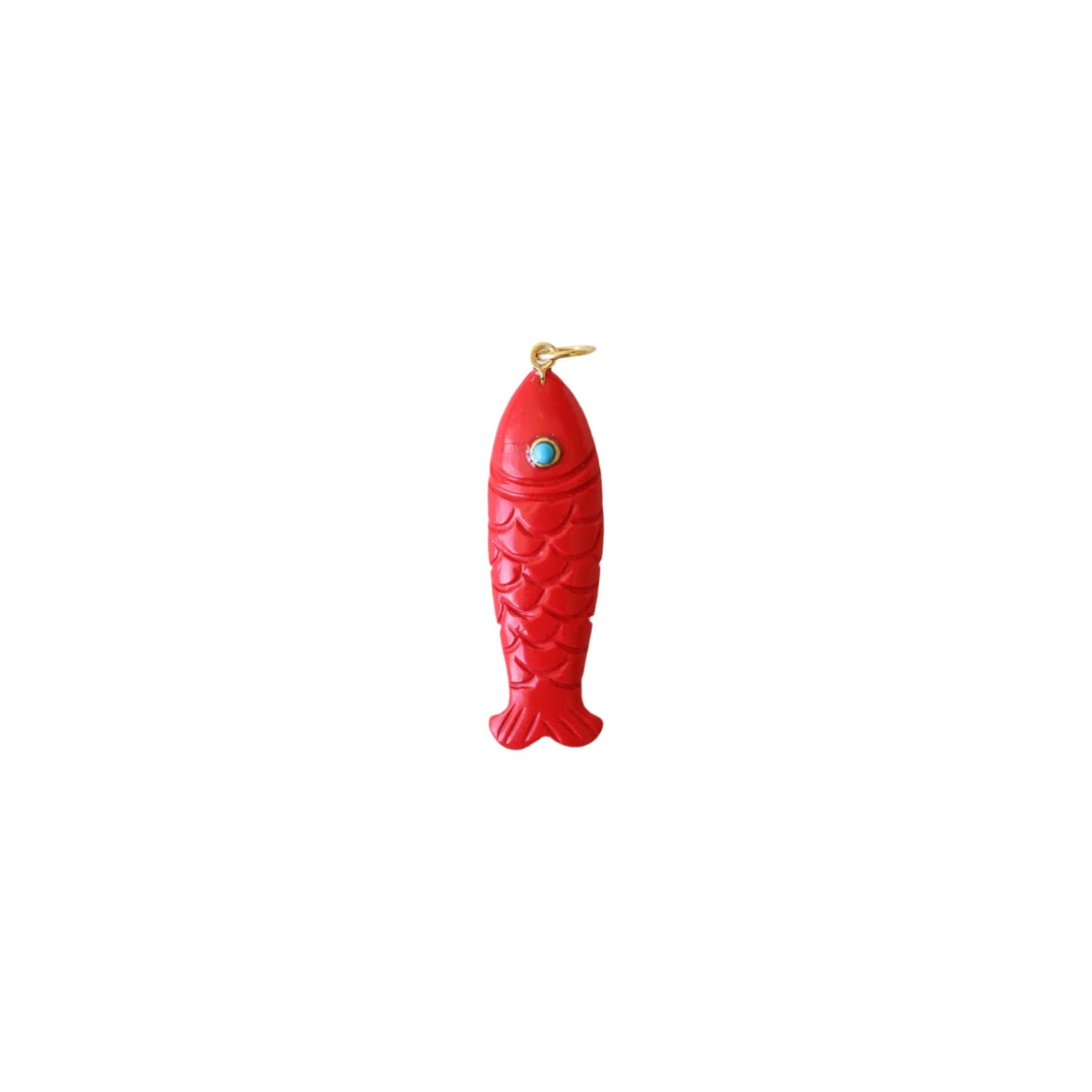 Hand Carved Gemstone Fish Pendant