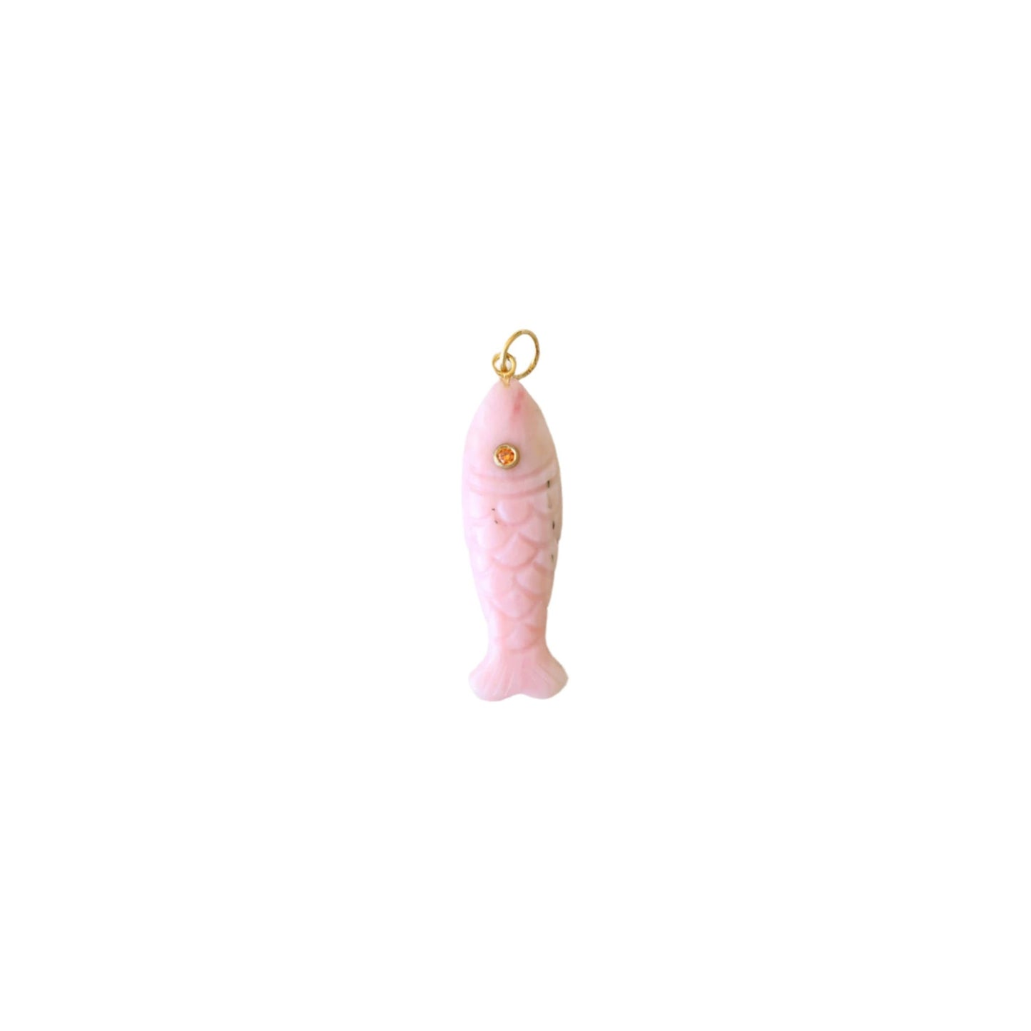 Hand Carved Gemstone Fish Pendant