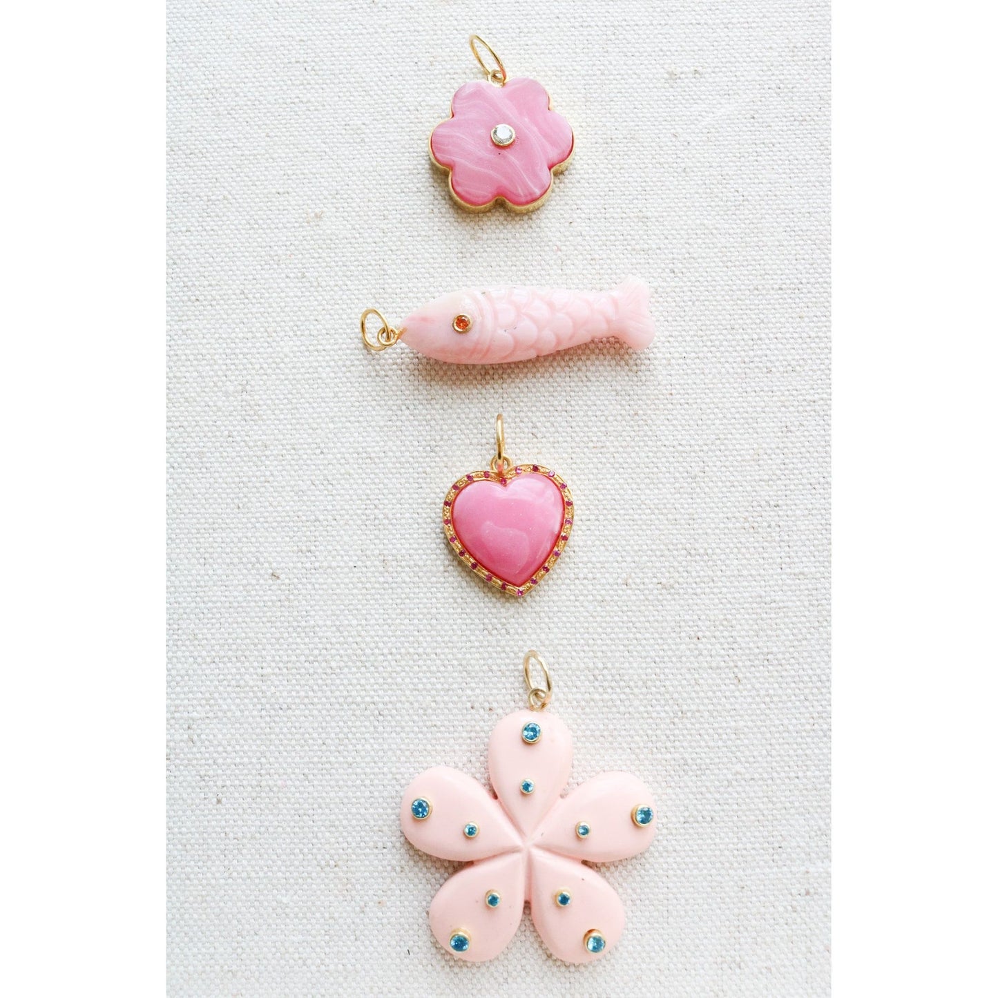 Hand Carved Gemstone Fish Pendant
