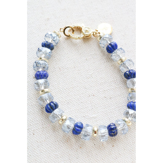 Lapis Lazuli + Polish Crystal Bracelet