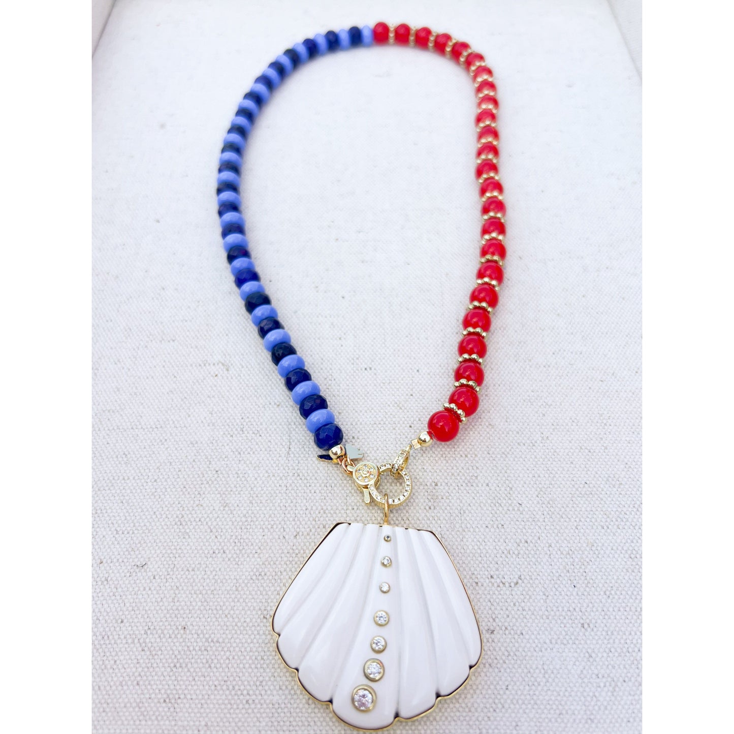 Red & Blue Beaded Necklace