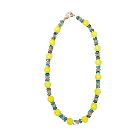 Howlite + Neon Beaded Necklace