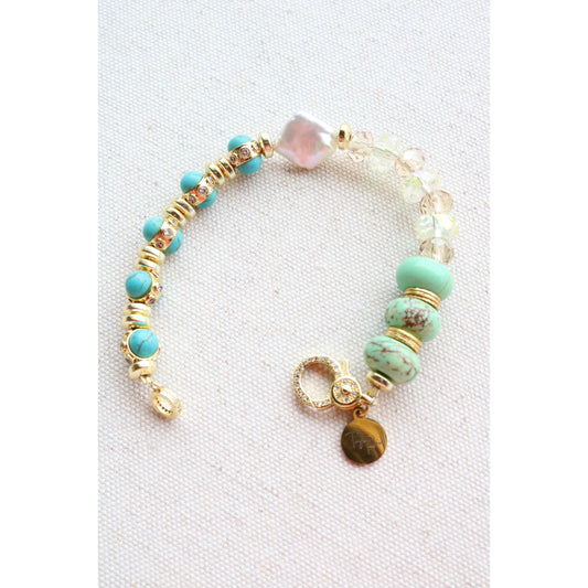 Turquoise + Chalcedony Star Bracelet