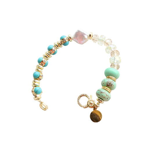 Turquoise + Chalcedony Star Bracelet
