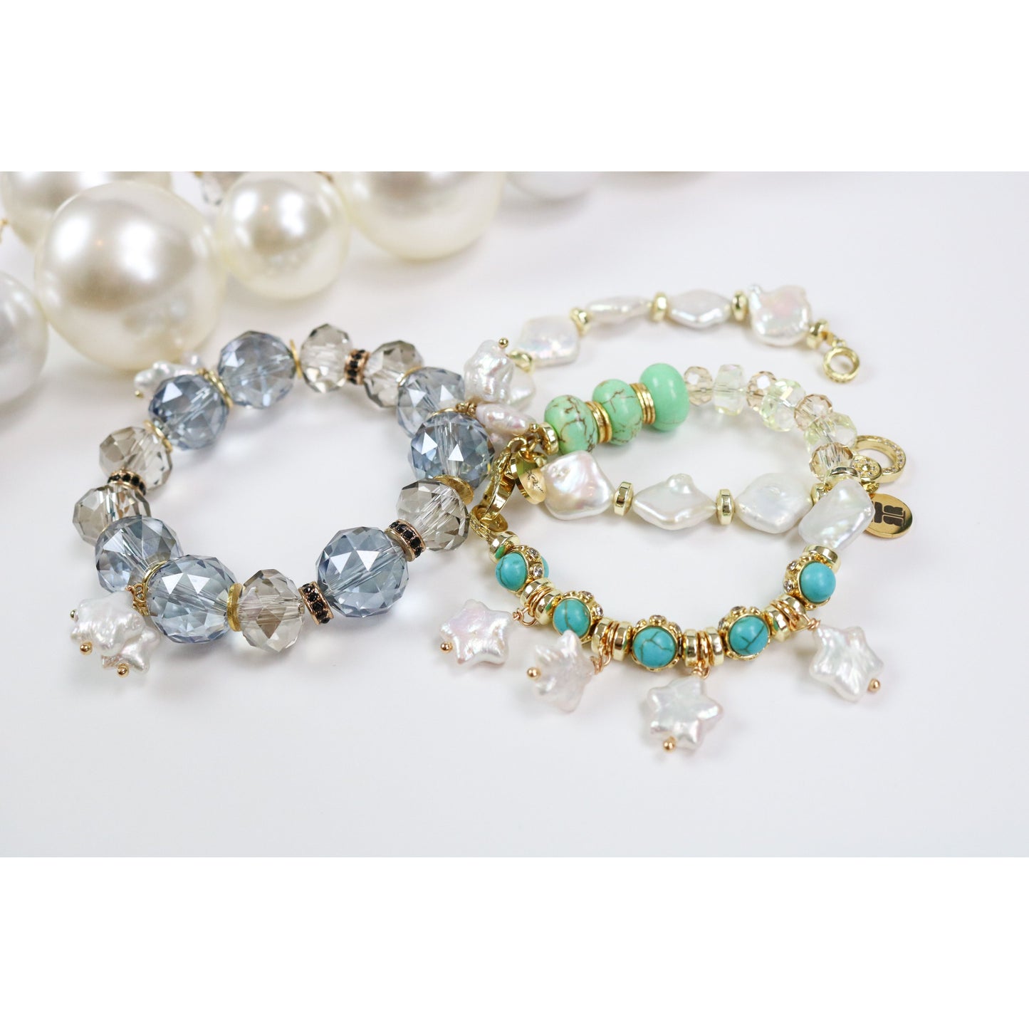 Turquoise + Chalcedony Star Bracelet