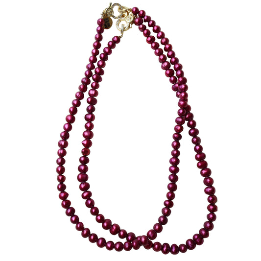 Red Freshwater Pearl Necklace