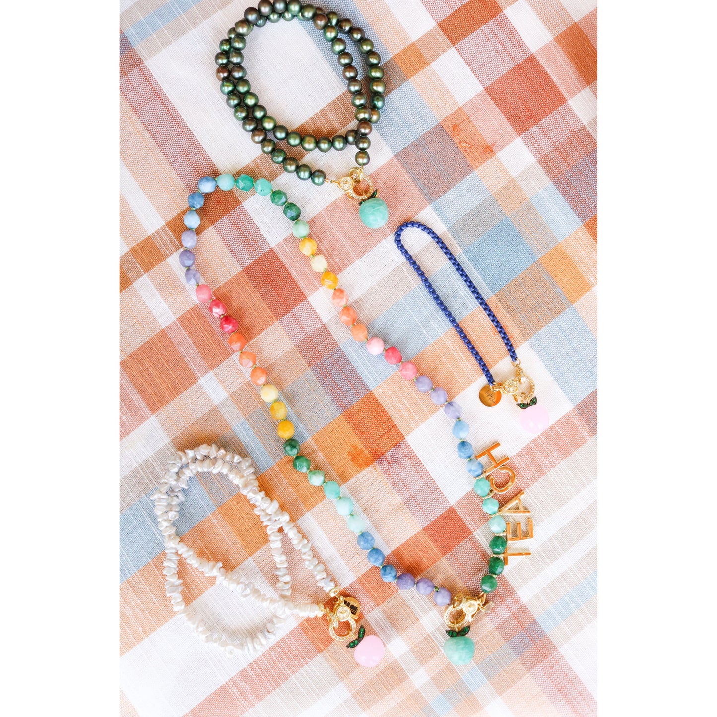 Rainbow Quartz "Teach" Hand-Knotted Necklace