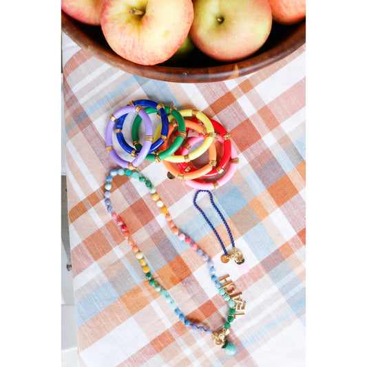 Rainbow Quartz "Teach" Hand-Knotted Necklace