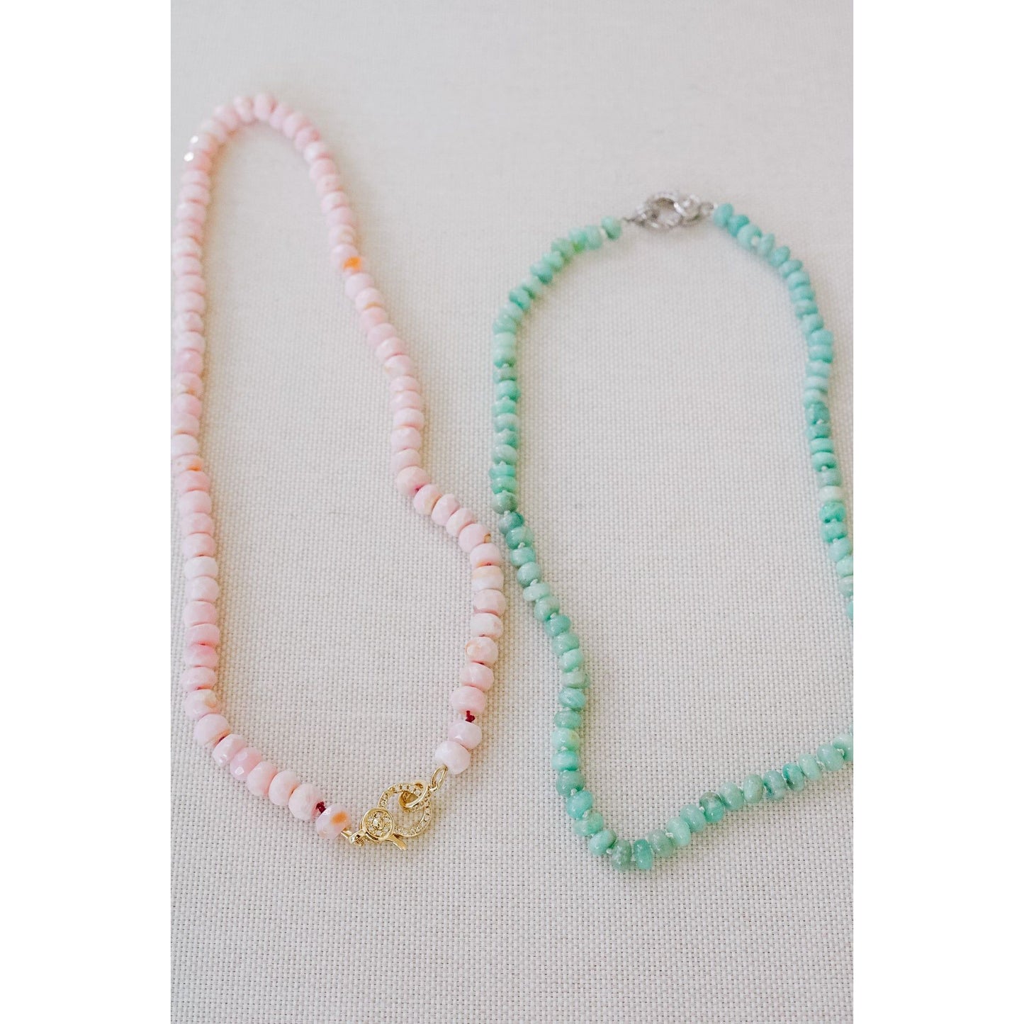 Peruvian Pink Opal Hand Knotted Candy Crush Necklace