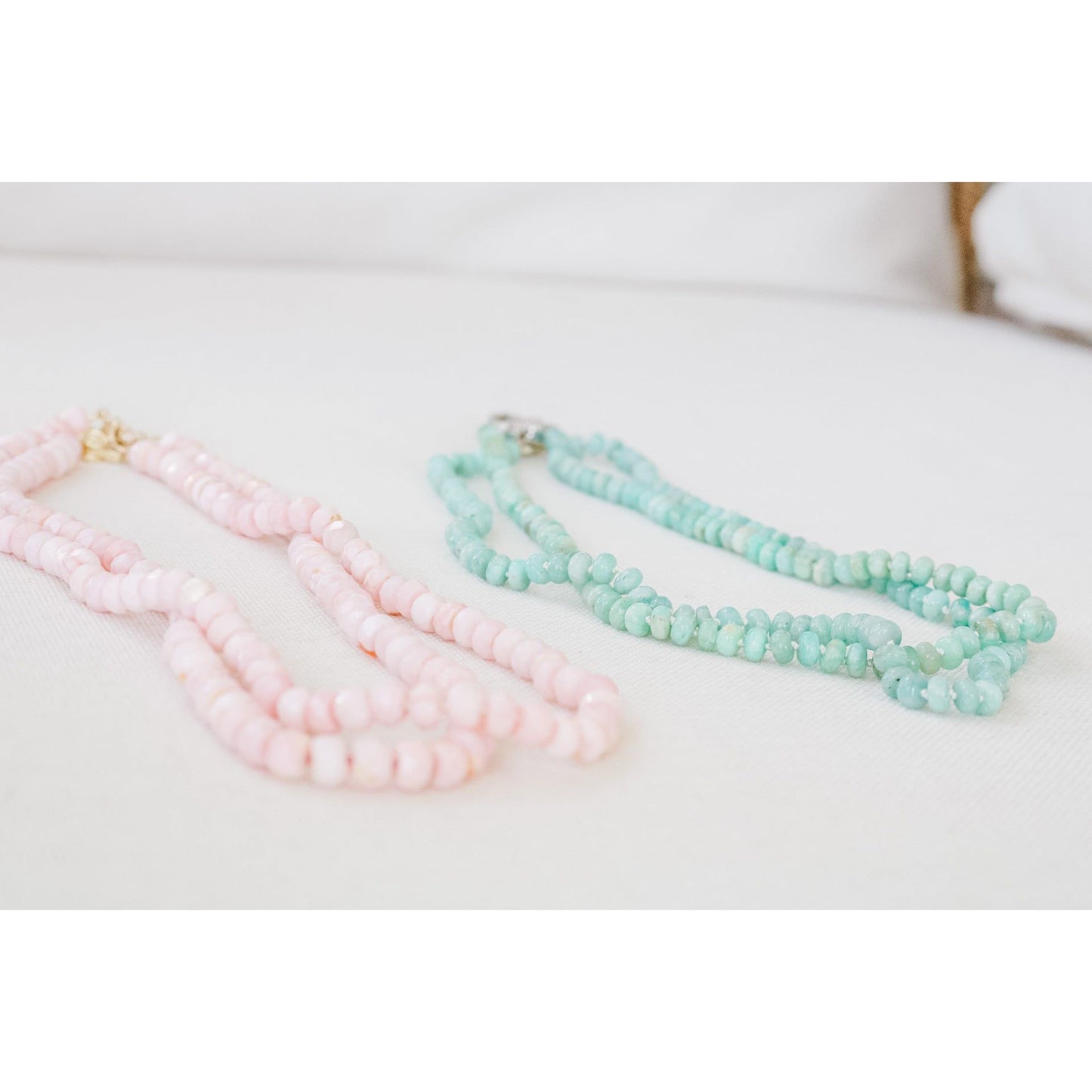 Peruvian Pink Opal Hand Knotted Candy Crush Necklace