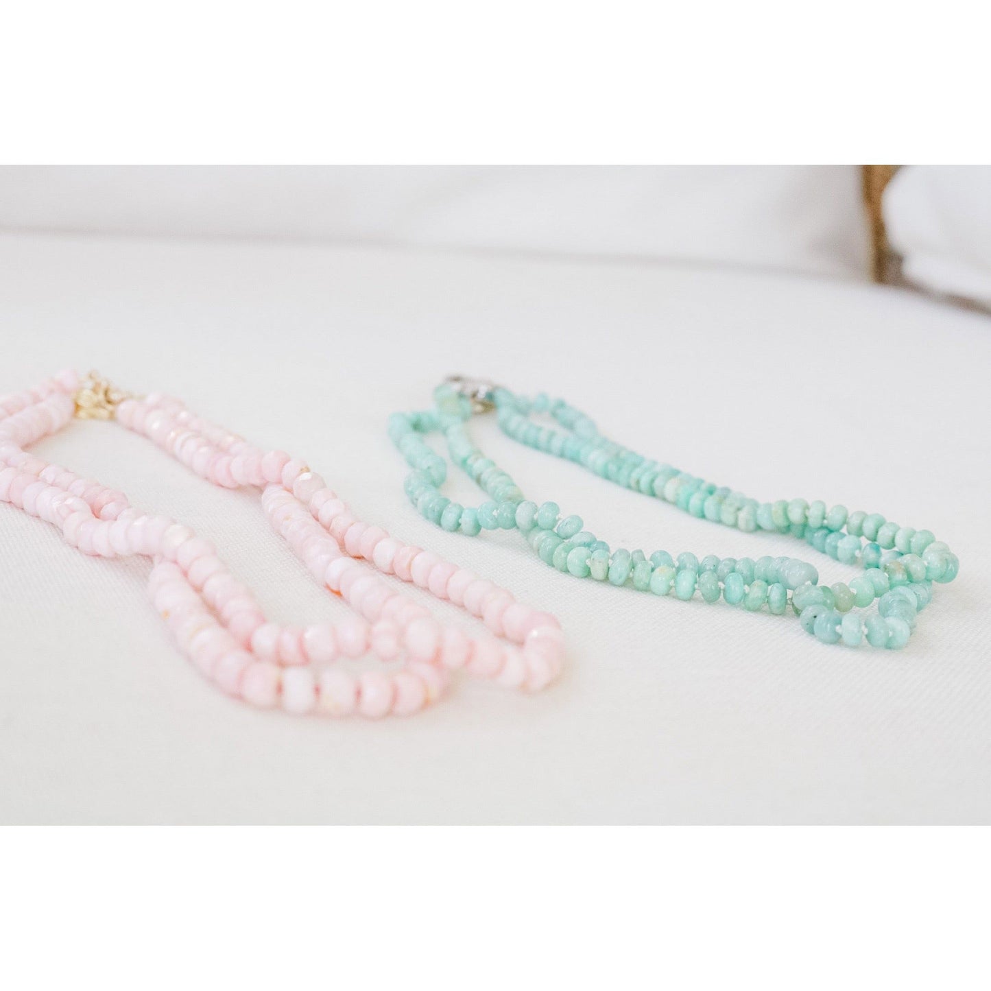 Peruvian Pink Opal Hand Knotted Candy Crush Necklace