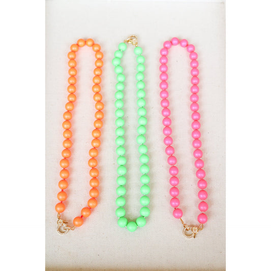 Neon Swarovski Pearl Hand Knotted Necklace