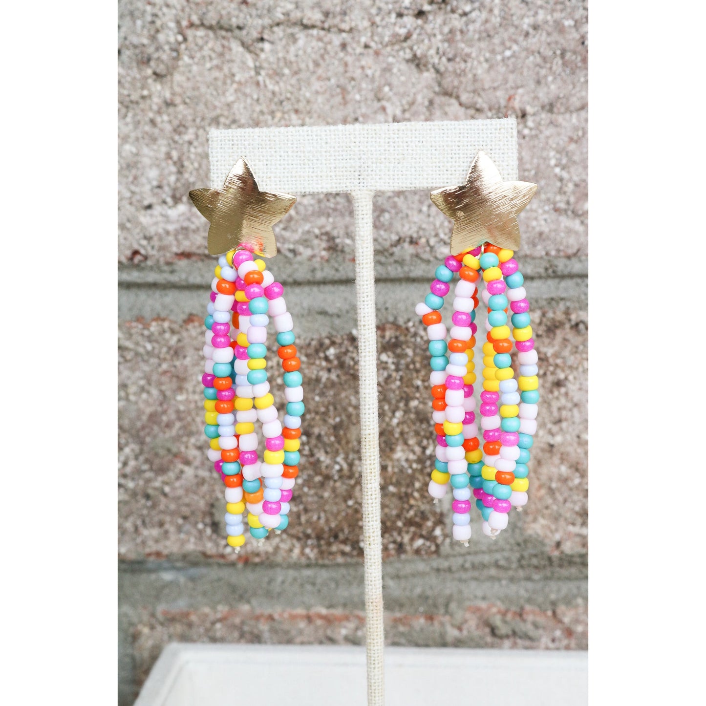 Gold Star Tassel Earrings