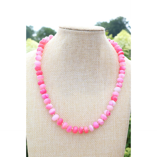 Taylor Davis Reese x CB Grey Hot Pink Opal Candy Crush Necklace