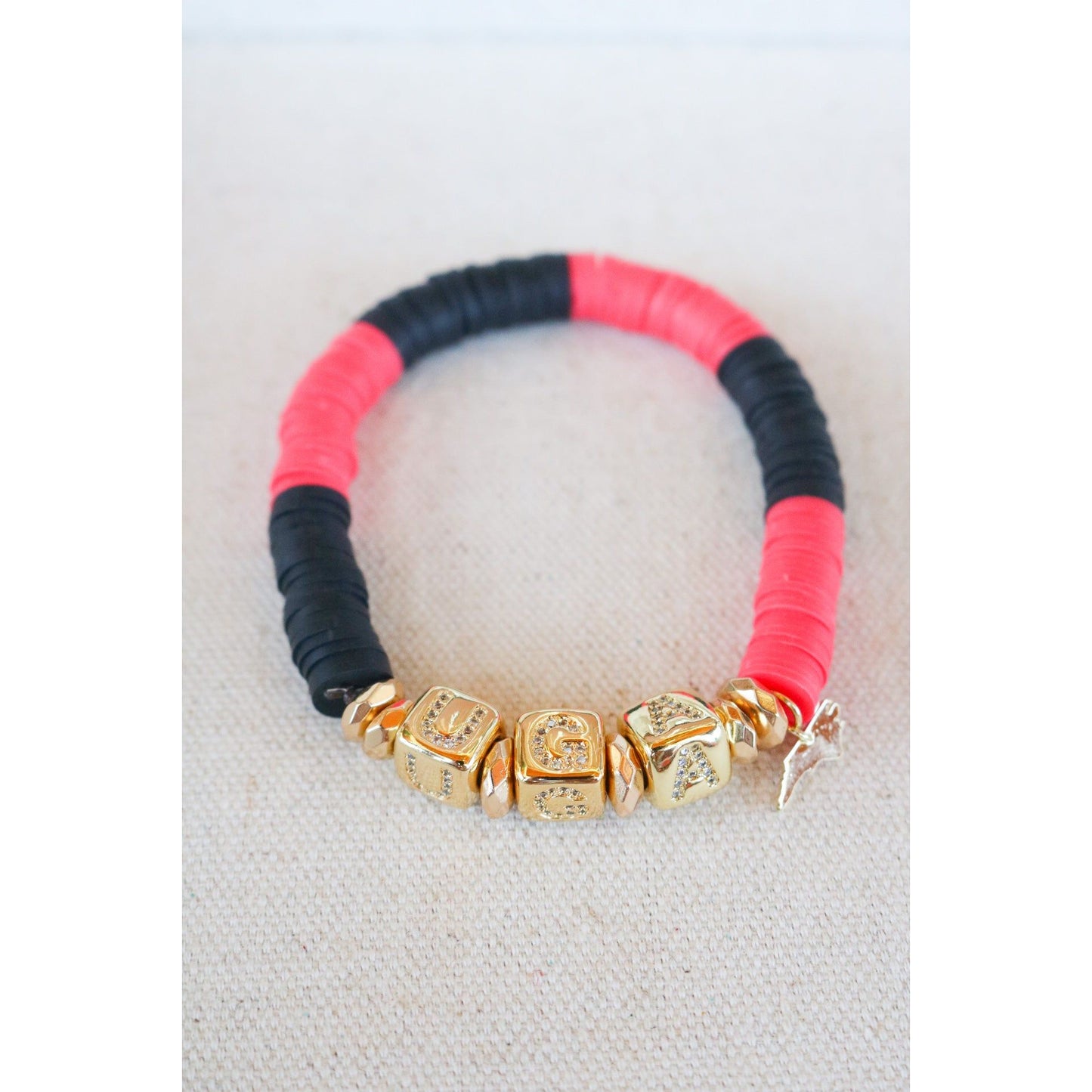 Georgia (UGA) Pave Polymer Clay Bracelet