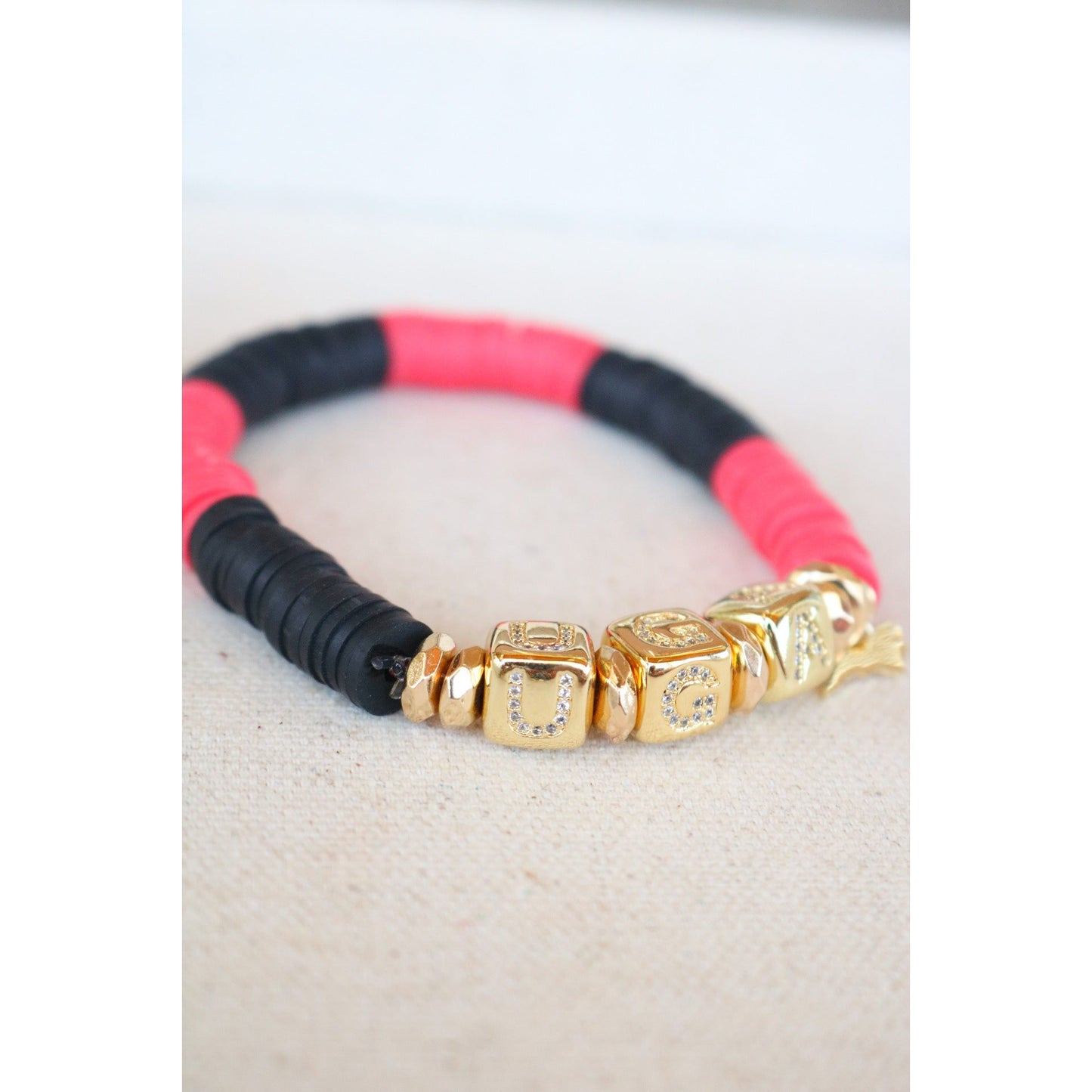 Georgia (UGA) Pave Polymer Clay Bracelet
