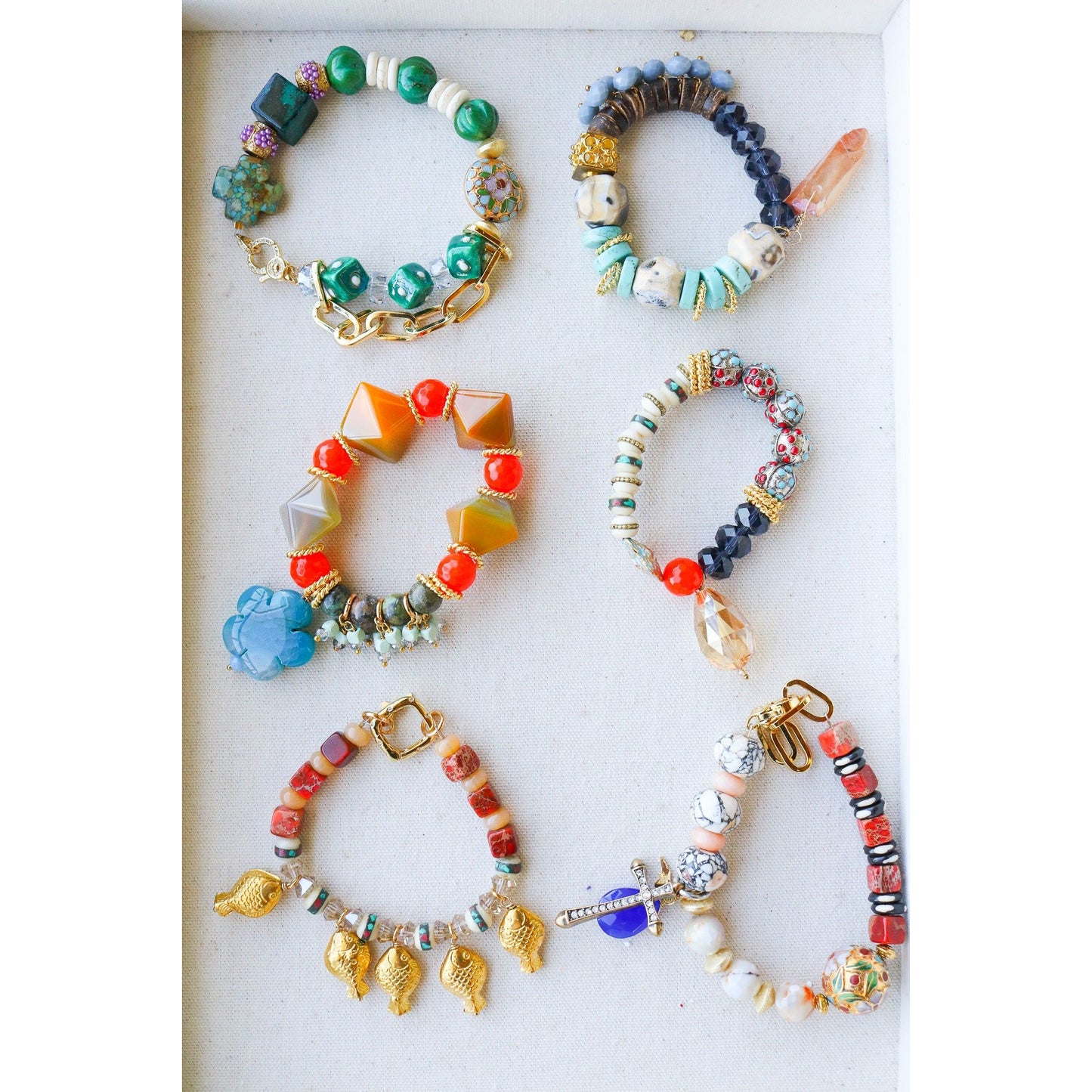 Cerulean Cross Charm Bracelet