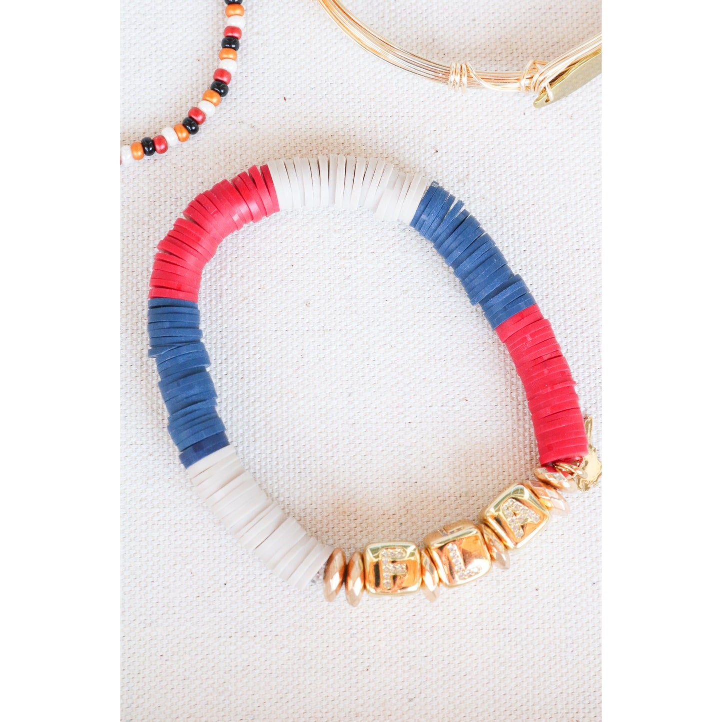 Florida Panthers (FLA) Pave Polymer Clay Stretch Bracelet