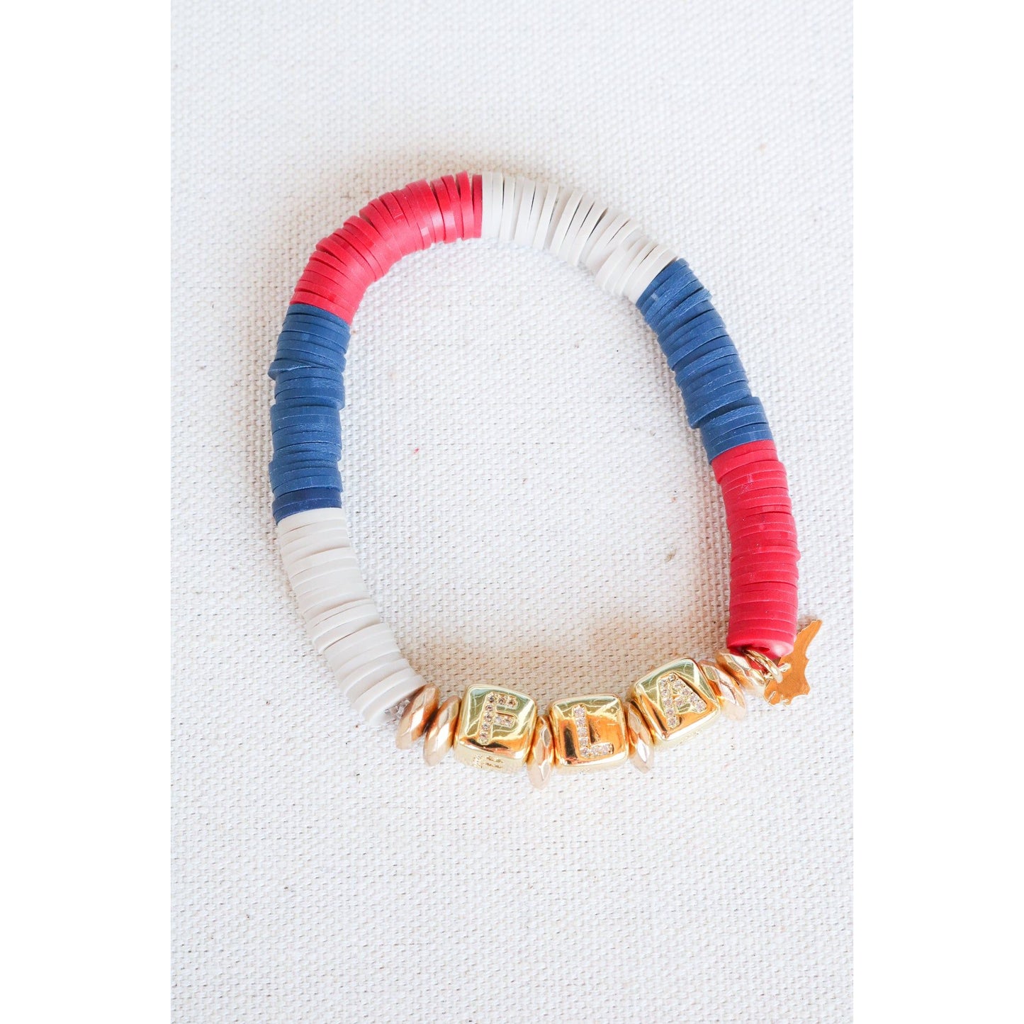 Florida Panthers (FLA) Pave Polymer Clay Stretch Bracelet