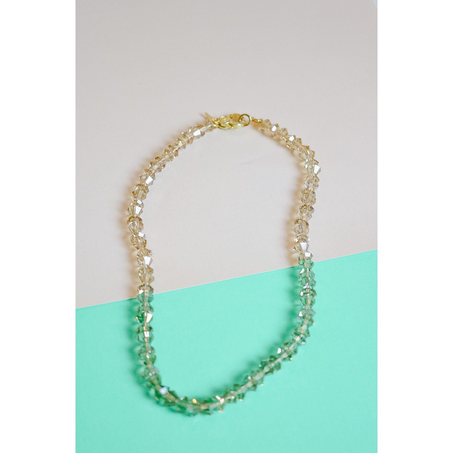 Crystal Bow Hand Knotted Necklace