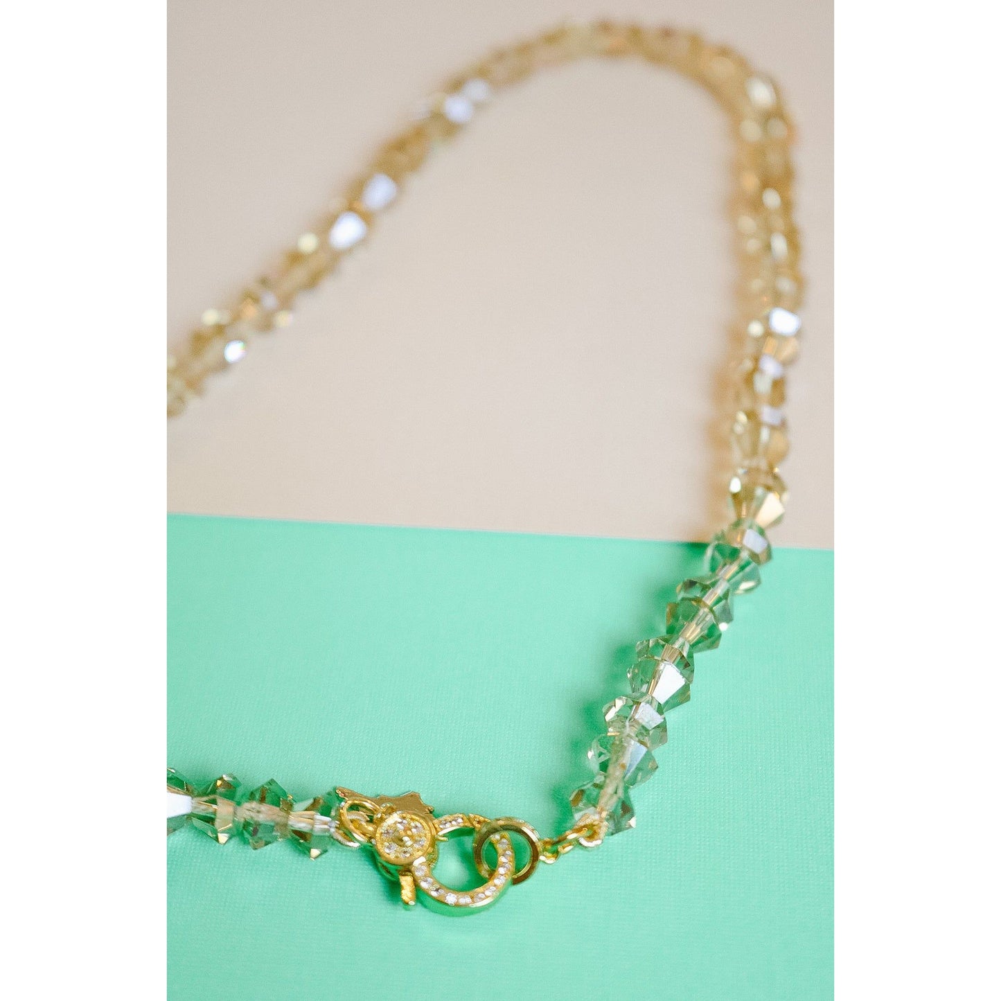 Crystal Bow Hand Knotted Necklace