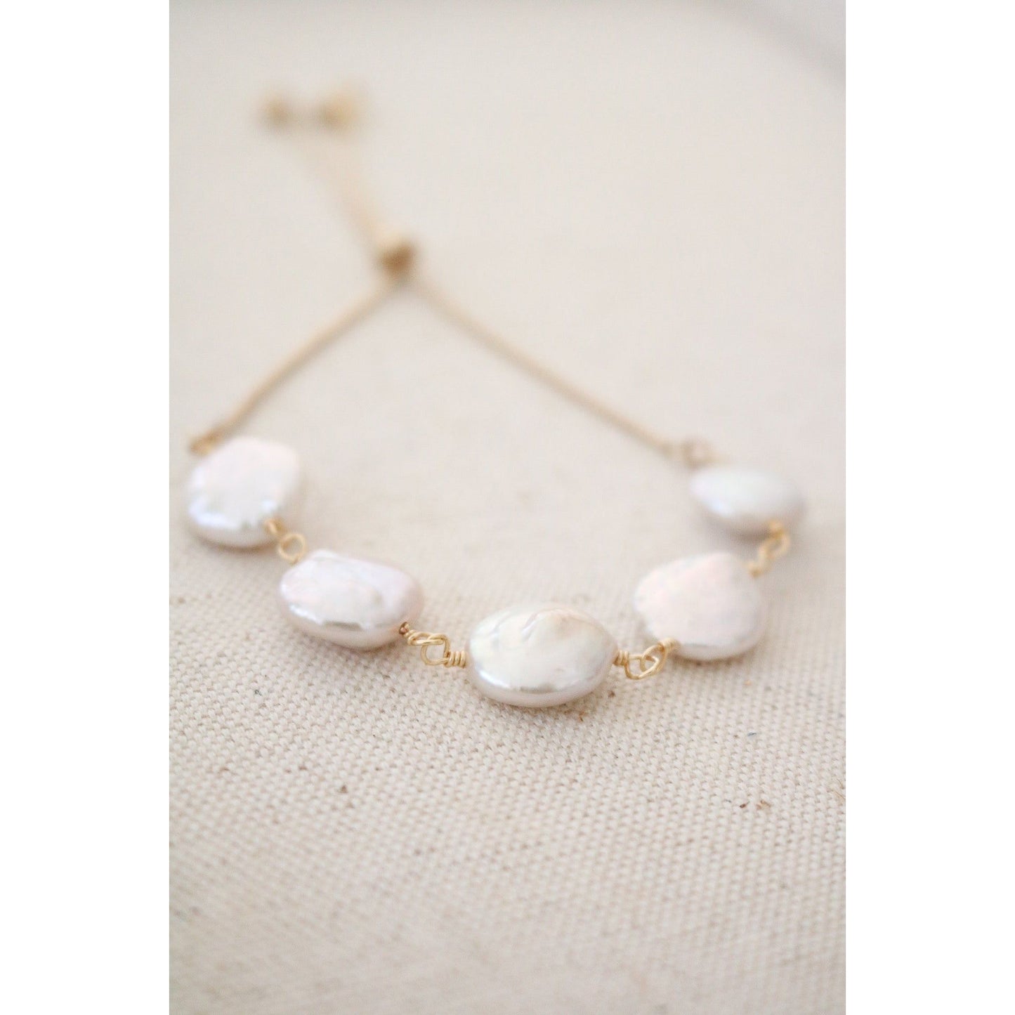 Coin Pearl Slider Bracelet
