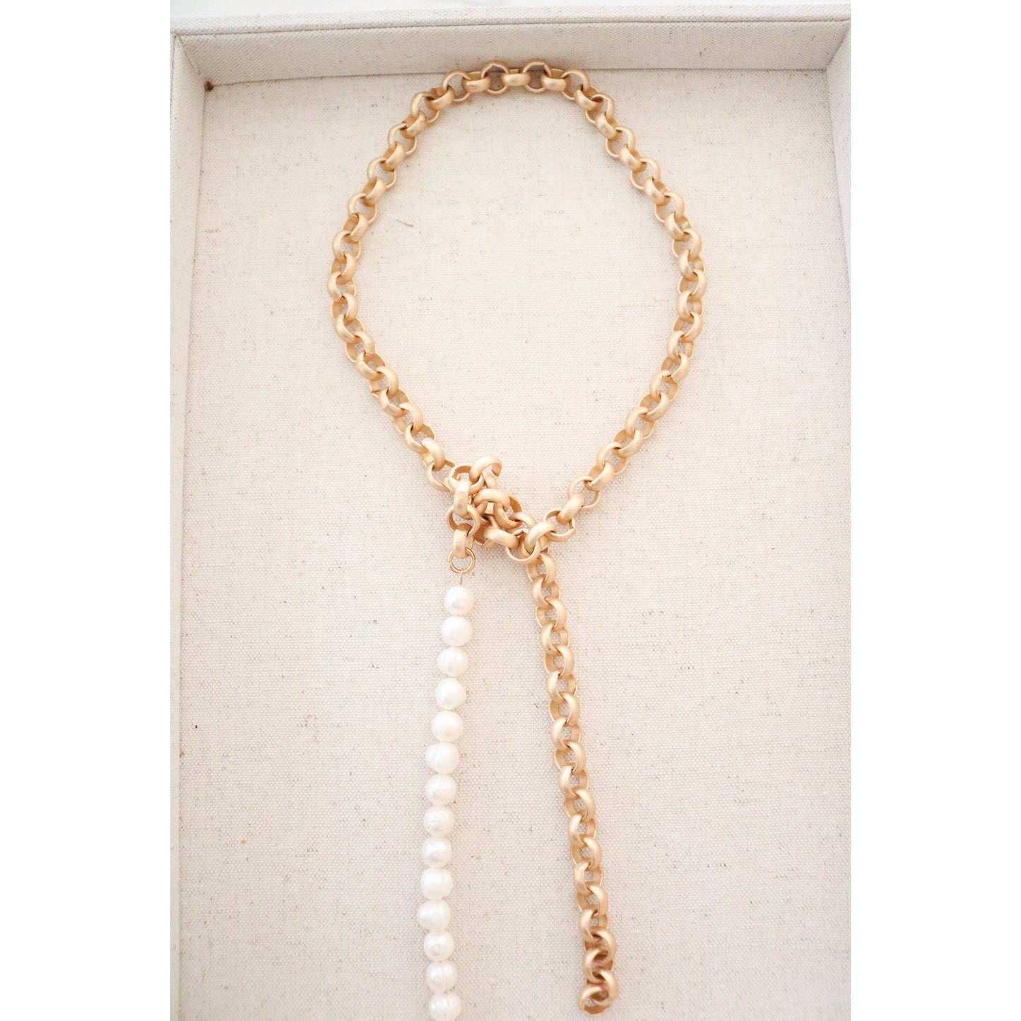 Baroque Pearl Lariat Necklace