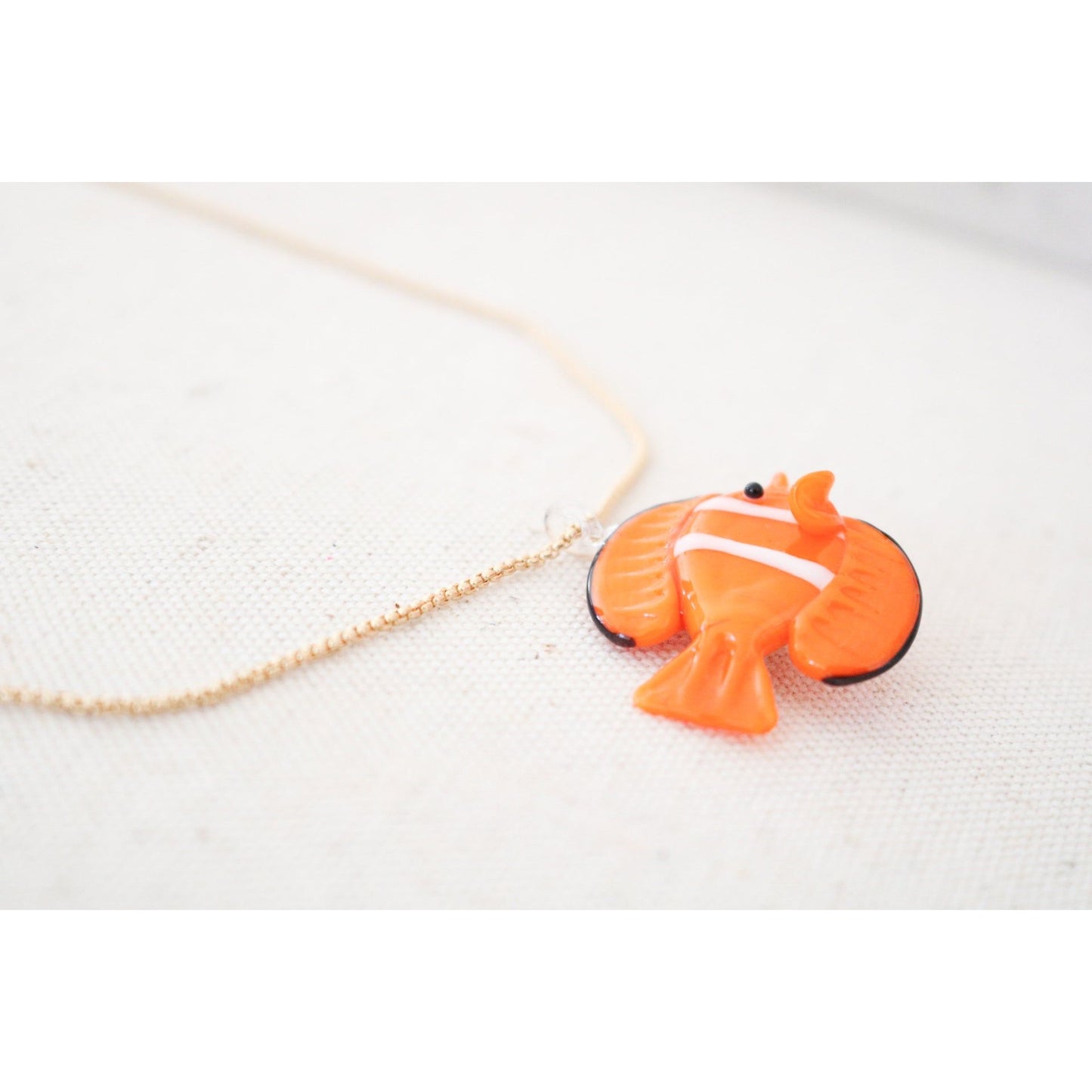 Glass Fish Pendant Necklace