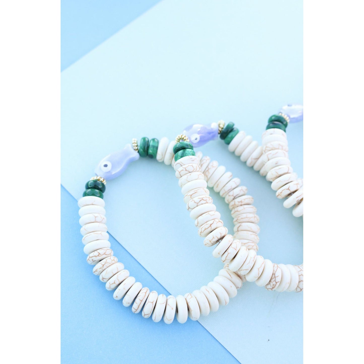 Howlite Fish Bone Bracelet