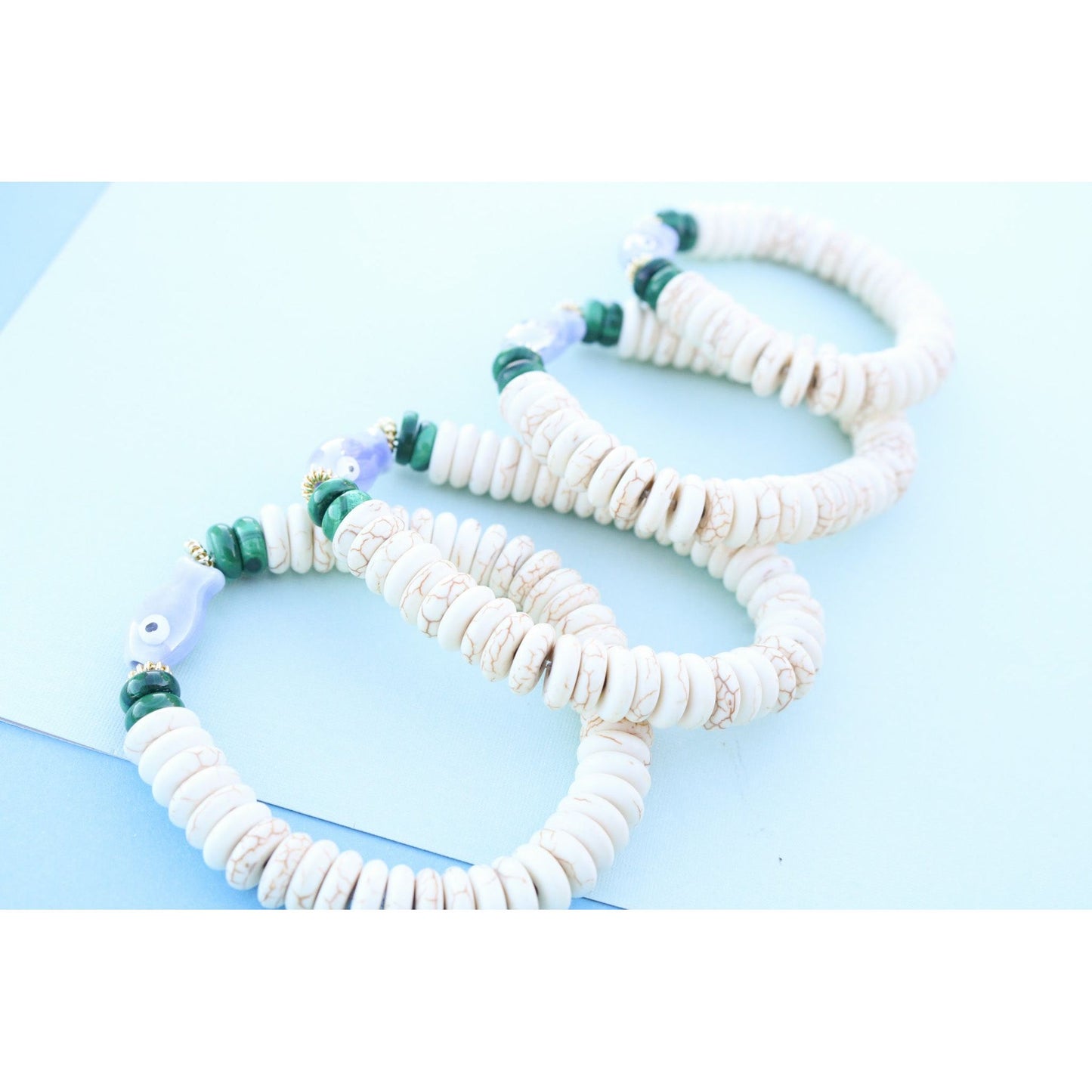 Howlite Fish Bone Bracelet